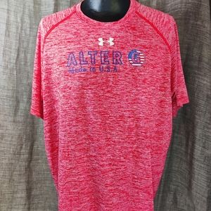 Large Red White And Blue Under armour Heat Gear Sh